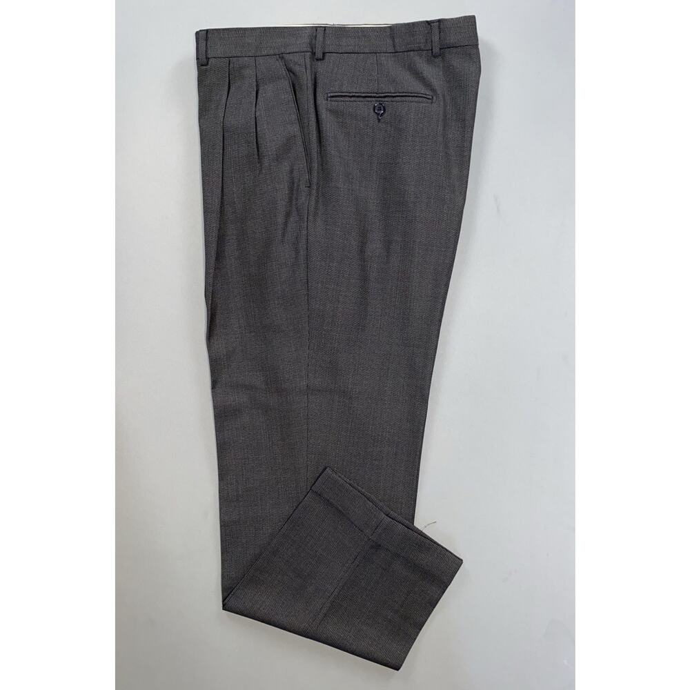 Santorelli Italy Luxury Serge Como 2 Pleated/Cuffed Wool Dress Pants. 35X30.5